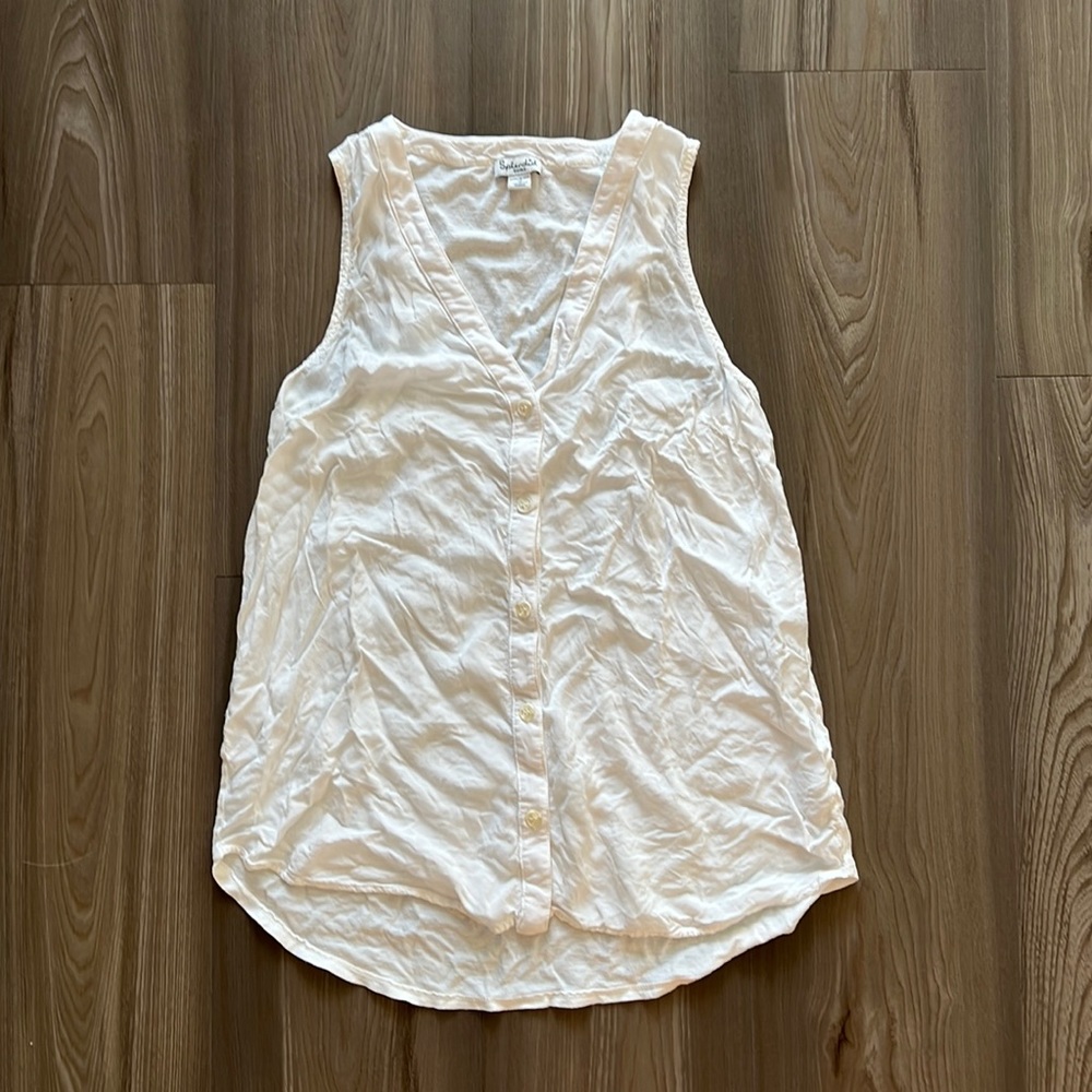 Splendid White Button Up Top Size Small Used - image 1